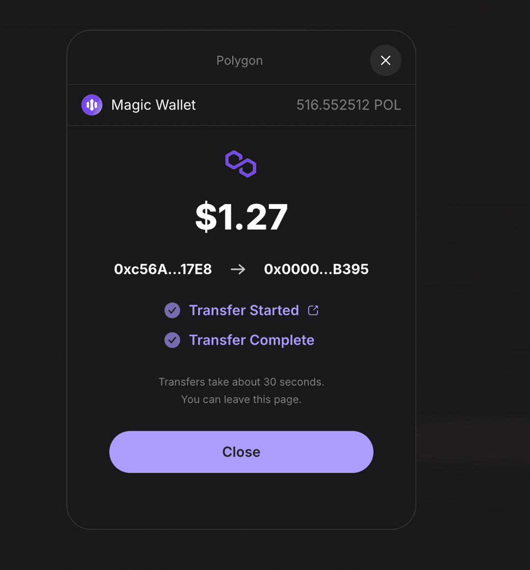 Screenshot of transaction processing screen