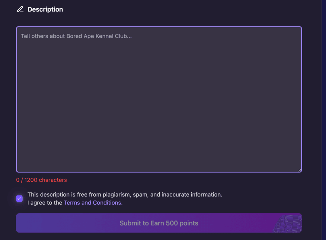 screenshot of submitting content for review